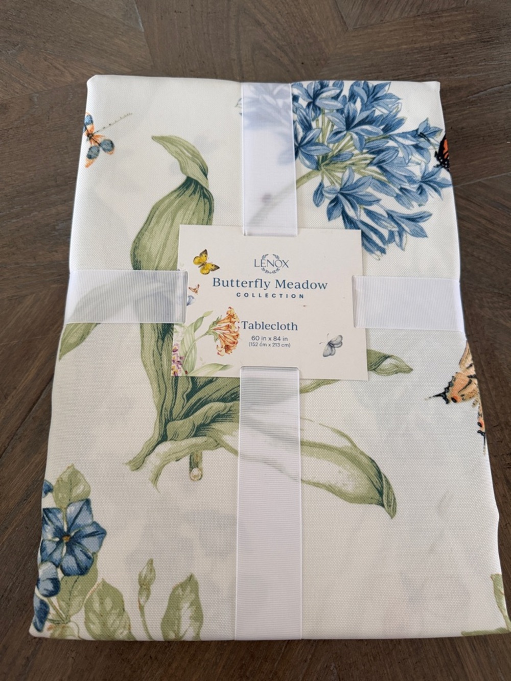 Lenox Butterfly Meadow Tablecloth - Blue, Green & White